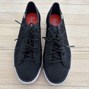 Keds Black Canvas Sneakers with White Sole